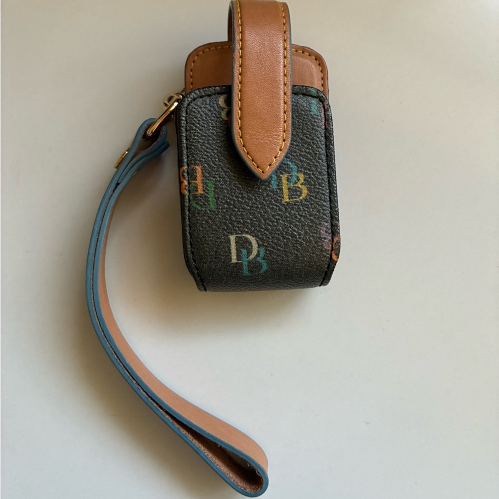 Dooney & Bourke- 🐳 EUC Multicolor Monogram Small Phone/Airpod Case w/ Strap